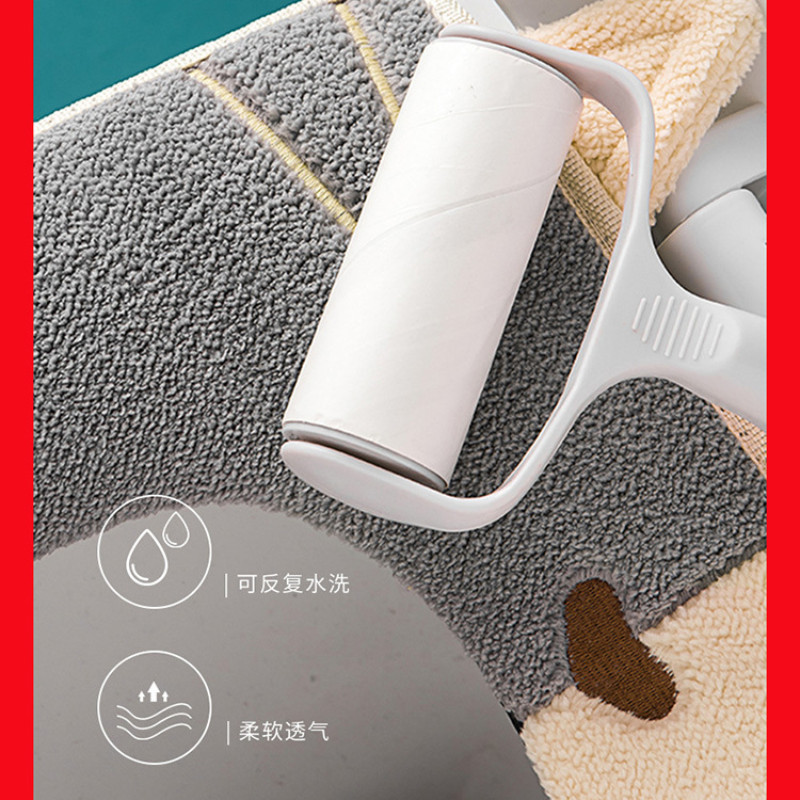 Zimska topla navlaka za WC dasku s ručkom Univerzalni jastuk za WC školjku Podebljana plišana podloga za WC školjku Podmetač za prstenove Kupaonski pribor