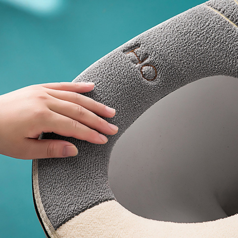 Zimska topla navlaka za WC dasku s ručkom Univerzalni jastuk za WC školjku Podebljana plišana podloga za WC školjku Podmetač za prstenove Kupaonski pribor