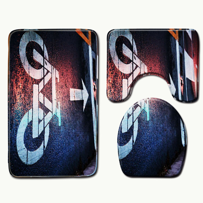 Zeegle 3PCS vannas istabas paklājiņu komplekts flaneļa grīdas paklāji spilvens vannas istabas paklājs tualetes sēdekļa pārklājs vannas paklāji pretslīdes vannas istabas paklājs