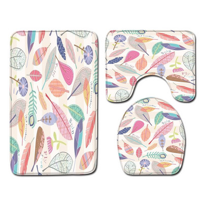 Zeegle modernais vannas istabas paklājiņu komplekts flaneļa paklājiņš tualetes dekorēšanai ūdens absorbcija dušas telpai mīksts kāju paklājs tualetes sēdekļa pārvalks