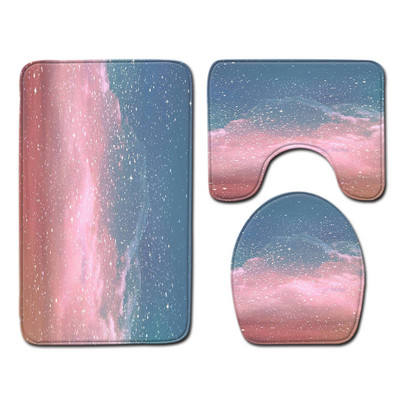 Zeegle modernais vannas istabas paklājiņu komplekts flaneļa paklājiņš tualetes dekorēšanai ūdens absorbcija dušas telpai mīksts kāju paklājs tualetes sēdekļa pārvalks