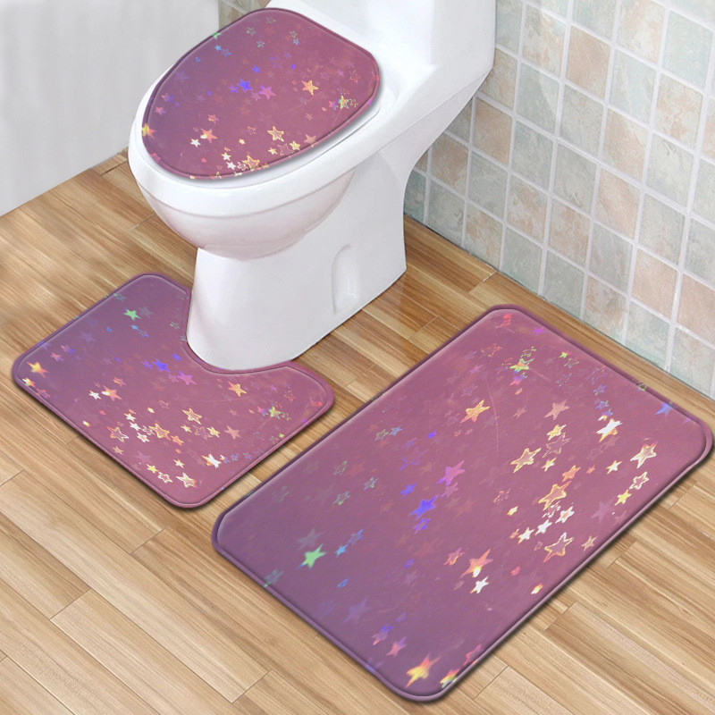 Zeegle modernais vannas istabas paklājiņu komplekts flaneļa paklājiņš tualetes dekorēšanai ūdens absorbcija dušas telpai mīksts kāju paklājs tualetes sēdekļa pārvalks