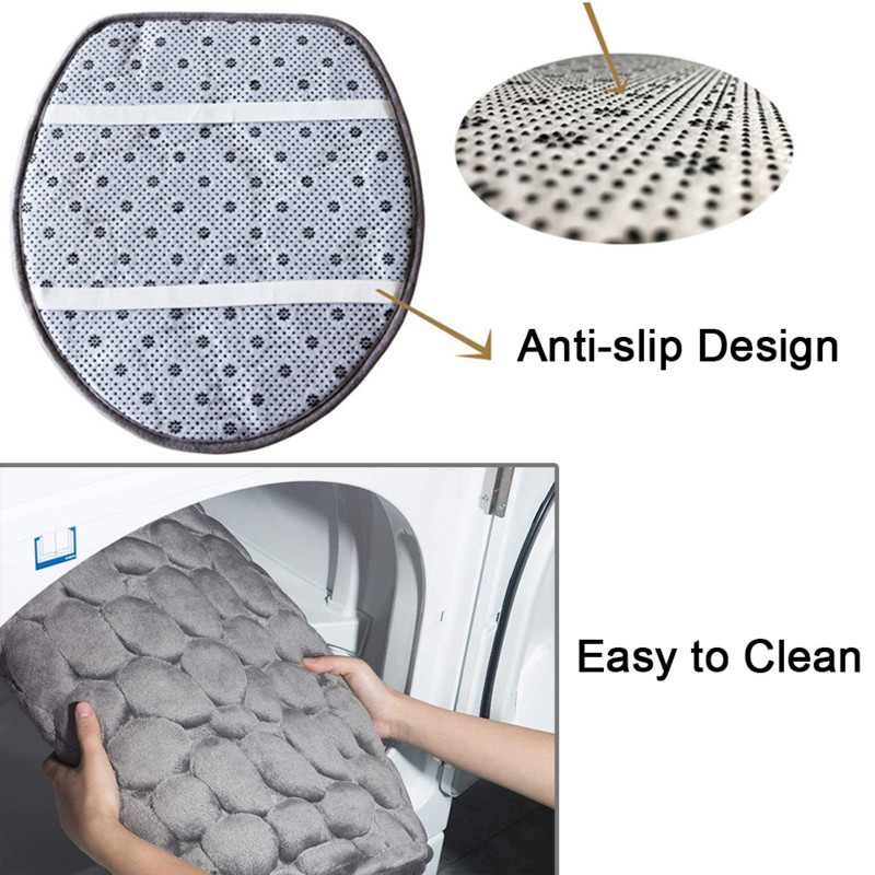 3kom/komplet Mekana neklizajuća kupaonska prostirka za kupanje, odijelo, upijajuća navlaka za WC školjku u obliku slova U, reljefna podloga za tuširanje, kupaonska prostirka za noge
