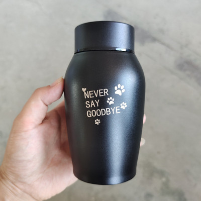 Nerūsējošā tērauda matēta mājdzīvnieku urna urna bēres Animaux kaķu un suņu apbedīšanas piederumi mīlestības ķepu raksts Urnen Voor Huisdieren