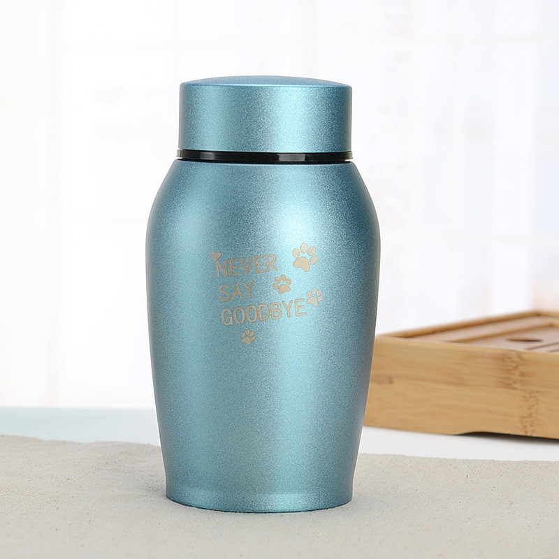 Nerūsējošā tērauda matēta mājdzīvnieku urna urna bēres Animaux kaķu un suņu apbedīšanas piederumi mīlestības ķepu raksts Urnen Voor Huisdieren