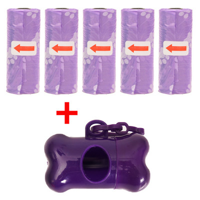 Vrećice za izmet kućnih ljubimaca Jednokratne vrećice za pseći izmet Vrećice za rasuti izmet s kopčom za povodac i dozatorom vrećice za kosti 5 rola (75kom) vrećica s otiscima šapa