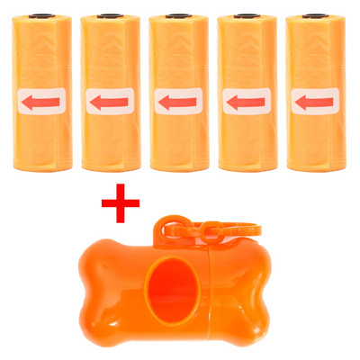 Vrećice za izmet kućnih ljubimaca Jednokratne vrećice za pseći izmet Vrećice za rasuti izmet s kopčom za povodac i dozatorom vrećice za kosti 5 rola (75kom) vrećica s otiscima šapa