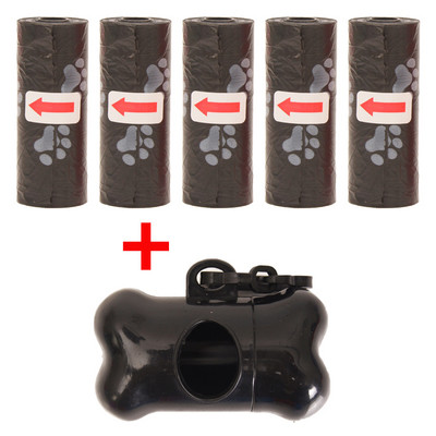 Vrećice za izmet kućnih ljubimaca Jednokratne vrećice za pseći izmet Vrećice za rasuti izmet s kopčom za povodac i dozatorom vrećice za kosti 5 rola (75kom) vrećica s otiscima šapa