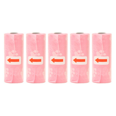 Vrećice za izmet kućnih ljubimaca Jednokratne vrećice za pseći izmet Vrećice za rasuti izmet s kopčom za povodac i dozatorom vrećice za kosti 5 rola (75kom) vrećica s otiscima šapa