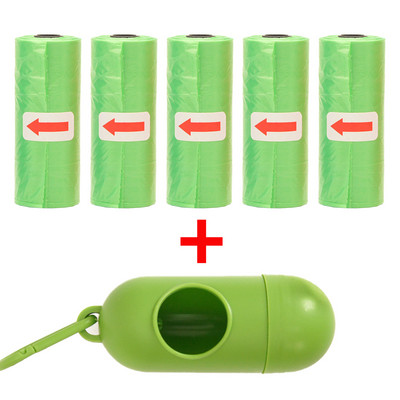 Vrećice za izmet kućnih ljubimaca Jednokratne vrećice za pseći izmet Vrećice za rasuti izmet s kopčom za povodac i dozatorom vrećice za kosti 5 rola (75kom) vrećica s otiscima šapa