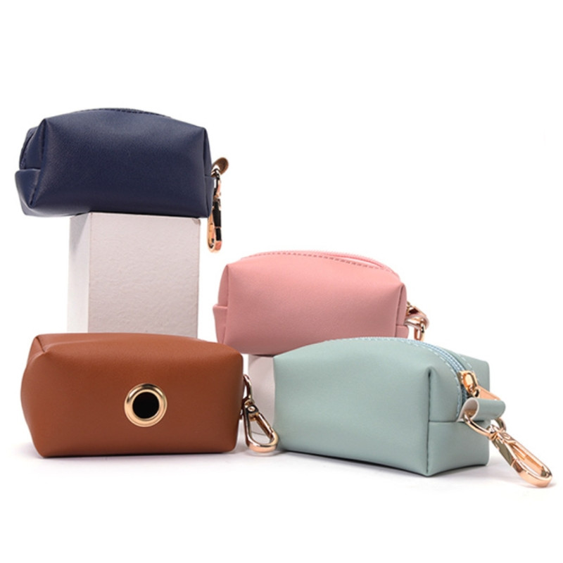 Ταξίδι για εξωτερικούς χώρους Protable Dog Poop Dispenser PU Δερμάτινη θήκη Pet Cat Pick Up Poop Poop Holder Waste Bags Bags Organizer Χονδρική