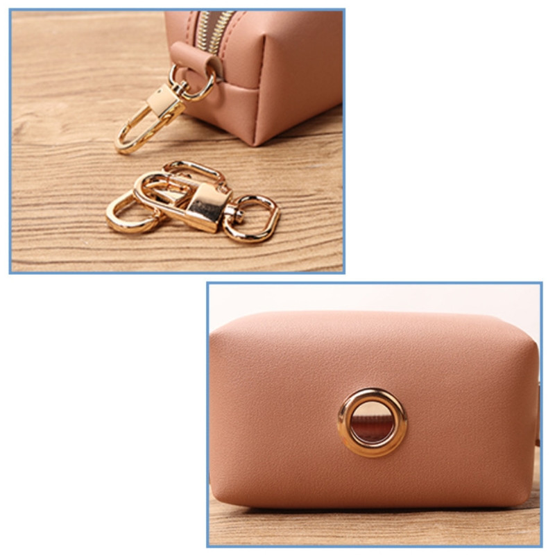 Ταξίδι για εξωτερικούς χώρους Protable Dog Poop Dispenser PU Δερμάτινη θήκη Pet Cat Pick Up Poop Poop Holder Waste Bags Bags Organizer Χονδρική