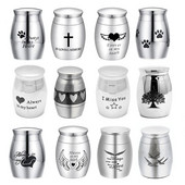 Lijes s urnom za kućne ljubimce 40*29 mm od nehrđajućeg inoksa Pepeo za kućne ljubimce Spomenici Pseća urna Pogrebna kremacija Mačka Ptica Spremnik za mini životinje Dlaka Uspomena za kućnog ljubimca