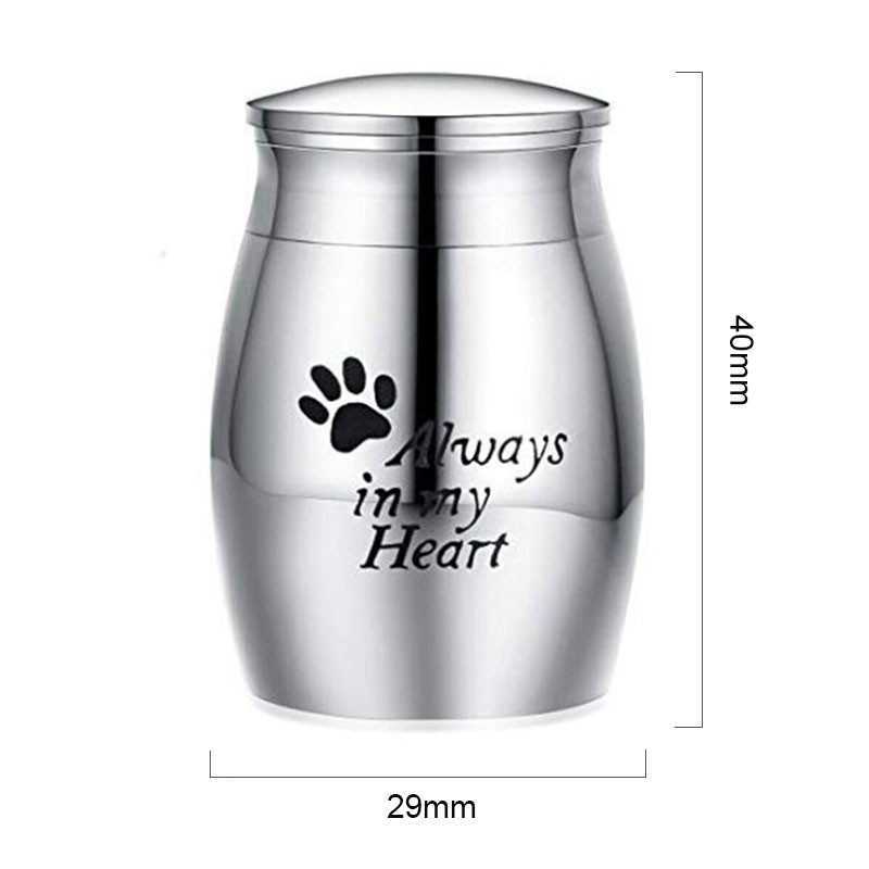 Lijes s urnom za kućne ljubimce 40*29 mm od nehrđajućeg inoksa Pepeo za kućne ljubimce Spomenici Pseća urna Pogrebna kremacija Mačka Ptica Spremnik za mini životinje Dlaka Uspomena za kućnog ljubimca