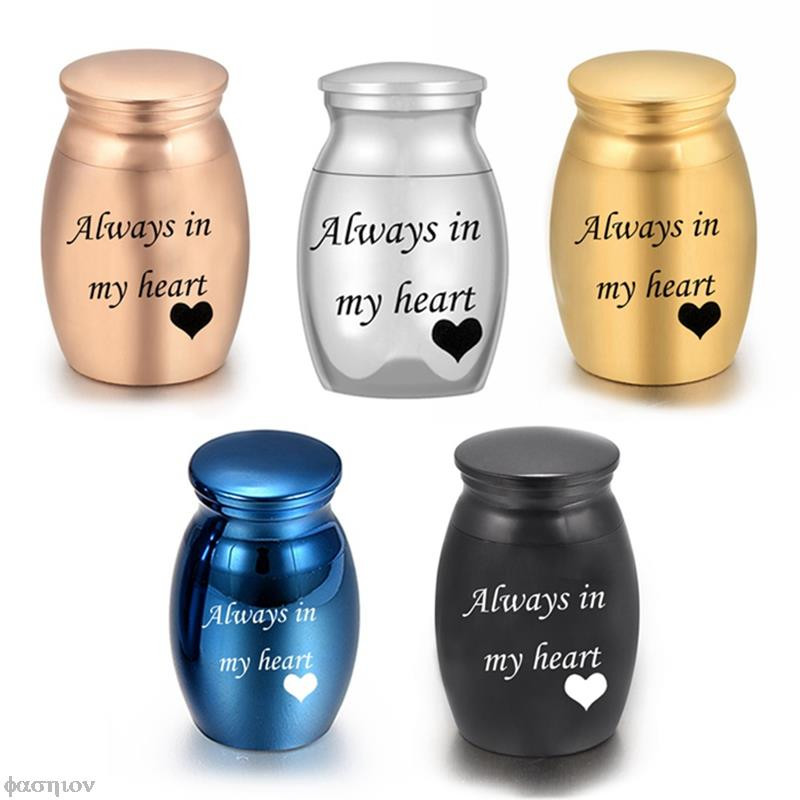 30*40 mm Staklenka za pepeo za kućne ljubimce Uvijek u mojim mislima Zauvijek u mom srcu Metalna kutija za pohranu za ljubavne pseće suvenire Mini staklenka s poklopcem Pogreb