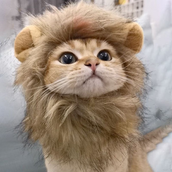 Χαριτωμένο καπέλο περούκα με χαίτη λιονταριού για σκύλους και γάτας Μικρό σκυλί για κατοικίδια γάτα Διακοσμητικά αξεσουάρ Lion Wig Φανταχτερό καπέλο μαλλιών Προμήθειες για κατοικίδια