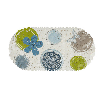 Protuklizne prostirke za kupanje Kaldrmisana ovalna podloga za tuš kabinu Masažna podloga za usisnu čašicu Biljni otisak Kada Tepih Kupaonska prostirka