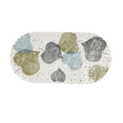 Protuklizne prostirke za kupanje Kaldrmisana ovalna podloga za tuš kabinu Masažna podloga za usisnu čašicu Biljni otisak Kada Tepih Kupaonska prostirka