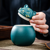 6 krāsu urna mājdzīvnieku pelniem Tīģera formas piemiņas kremācijas urnas – ar rokām darinātas melnas dekoratīvas urnas bērēm Kaķu urna Suņu urna