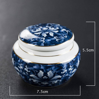 Mini mėlyna keraminė urna Mažos kremavimo urnos žmonių pelenams Gyvūnų laidotuvių karstas Miniatiūrinės memorialinės laidotuvių urnos dalijimasis pelenais