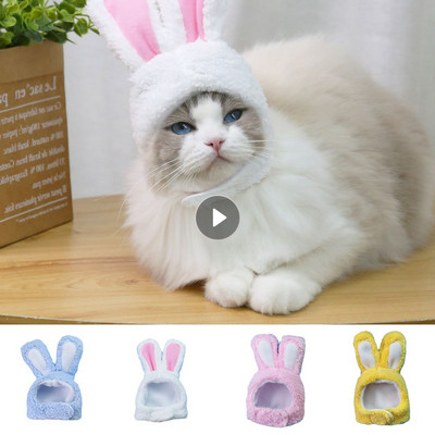 Χαριτωμένο κάλυμμα κεφαλής γάτας Bunny Drag καπέλο γάτα σκύλου Καπέλα φόρμας απόδοσης PhotoProps Αστεία κατοικίδια καπέλο κουνέλι Αυτιά Cosplay ζεστή κουκούλα
