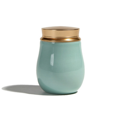 Urne za uspomenu na kremiranje za ljudski pepeo ili pepeo kućnih ljubimaca-keramička plava glazura-ukrasna urna-spomen pogrebna urna za dijeljenje pepela