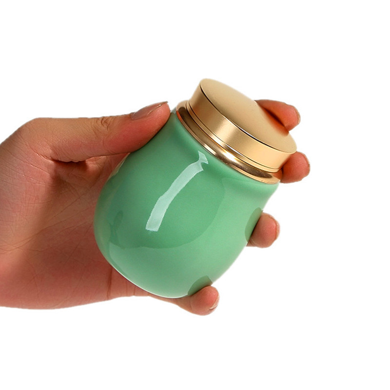 Urne za uspomenu na kremiranje za ljudski pepeo ili pepeo kućnih ljubimaca-keramička plava glazura-ukrasna urna-spomen pogrebna urna za dijeljenje pepela