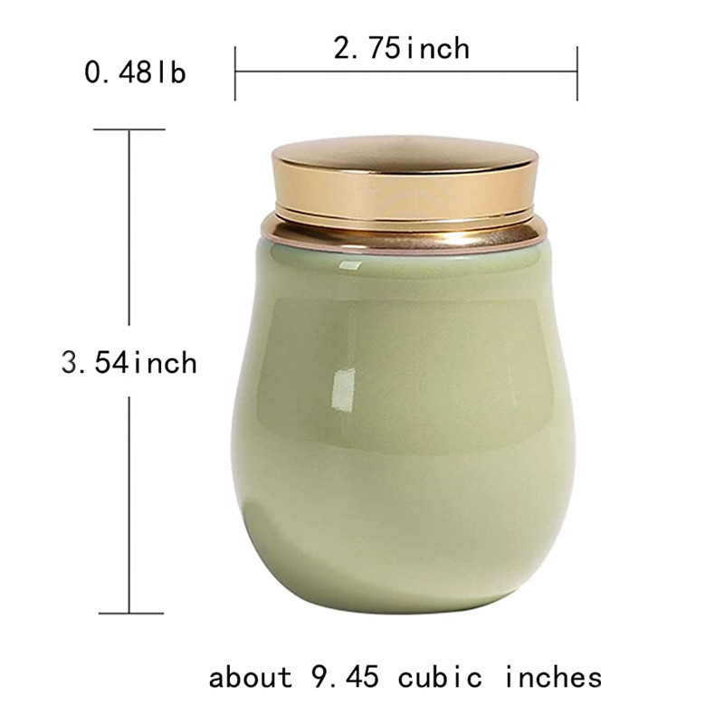 Urne za uspomenu na kremiranje za ljudski pepeo ili pepeo kućnih ljubimaca-keramička plava glazura-ukrasna urna-spomen pogrebna urna za dijeljenje pepela