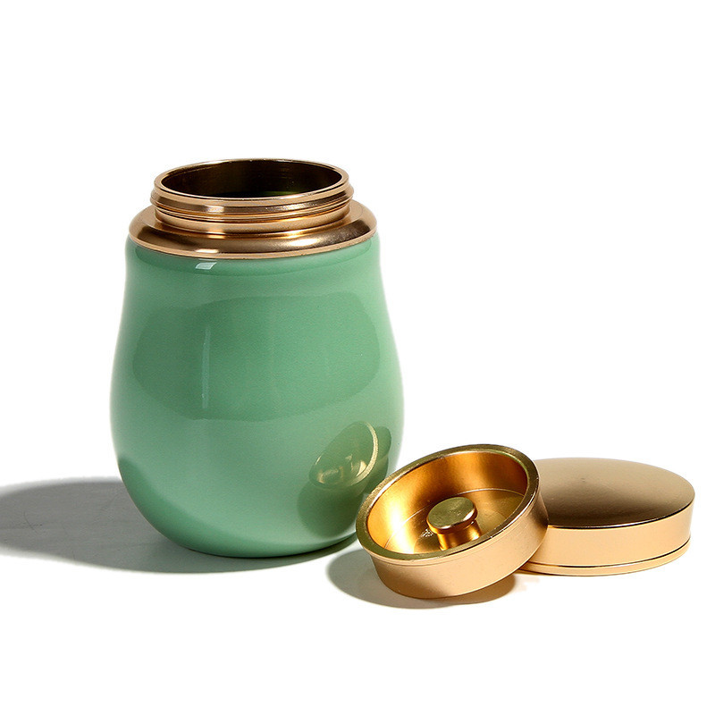 Urne za uspomenu na kremiranje za ljudski pepeo ili pepeo kućnih ljubimaca-keramička plava glazura-ukrasna urna-spomen pogrebna urna za dijeljenje pepela