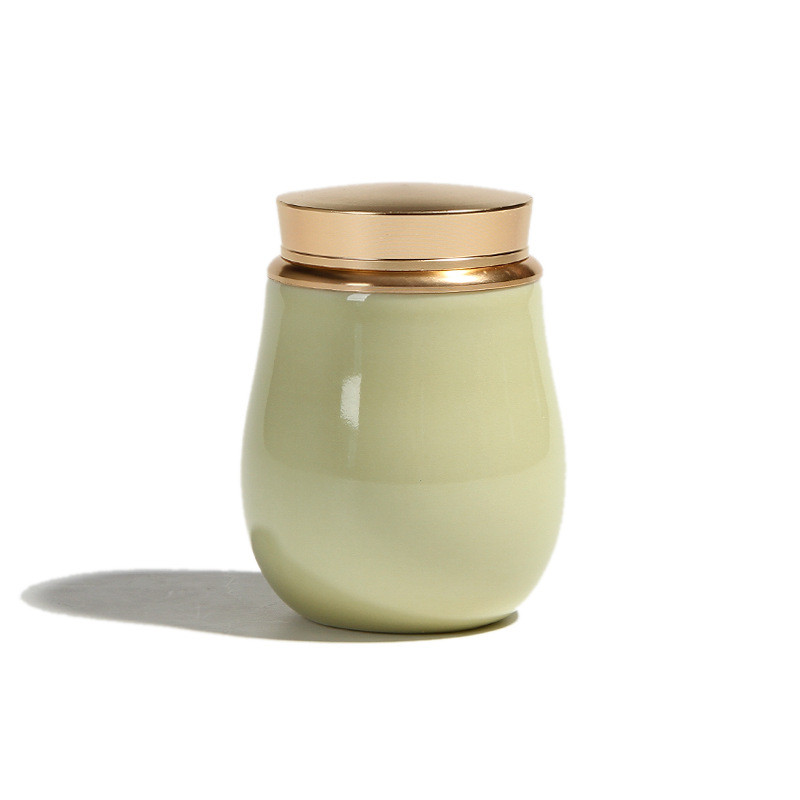 Urne za uspomenu na kremiranje za ljudski pepeo ili pepeo kućnih ljubimaca-keramička plava glazura-ukrasna urna-spomen pogrebna urna za dijeljenje pepela