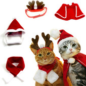 2022 Jõulud Kass Cape Lemmikloomariided Riided Kutsika Talveriided Peapael Koeramantel Lemmikloomarõivad Väikese koera kassi riided Jõulud