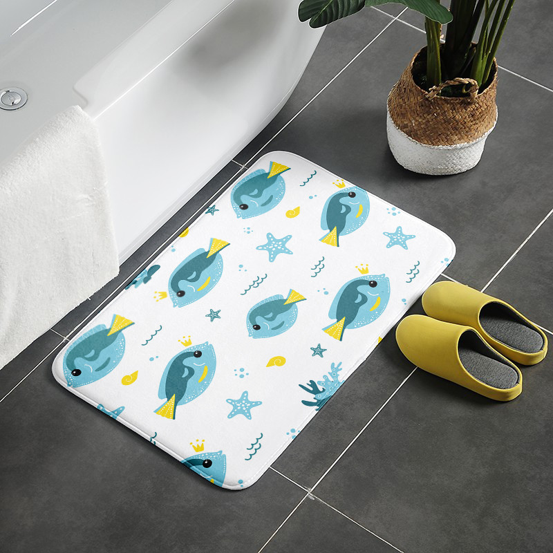Mini dzīvnieku neslīdošs grīdas paklājiņš vannas istabai flaneļa paklājs bērnu istabai jauks karikatūras paklājiņš virtuve viesistaba absorbējošs kāju paklājiņš