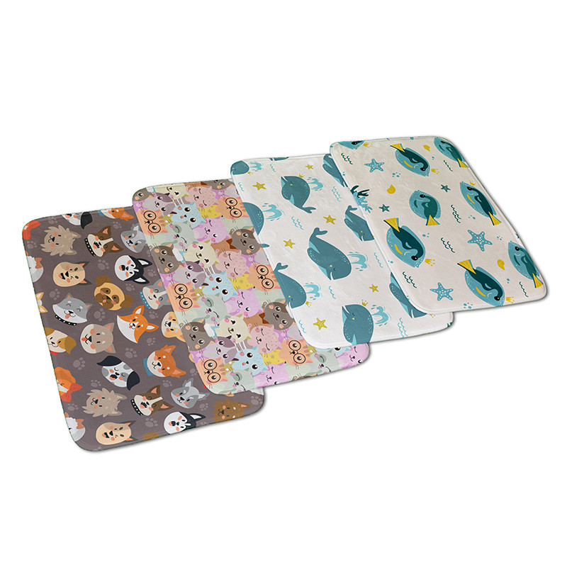 Mini dzīvnieku neslīdošs grīdas paklājiņš vannas istabai flaneļa paklājs bērnu istabai jauks karikatūras paklājiņš virtuve viesistaba absorbējošs kāju paklājiņš