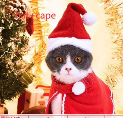 Smiješna mačja traka za kosu Štene Pas Mačka Pokrivala Odjeća Nova godina Pelerina za kućne ljubimce Pokrivala za glavu Plašt Božićna odjeća za kućne ljubimce
