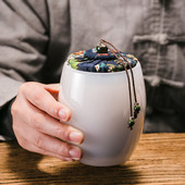 Urna za kućne ljubimce, lijes, porculan od žada, kremiranje, voda za sahranu, raj, suvenir, suvenir, dom, pas, mačka, kutija za ptice, staklenka