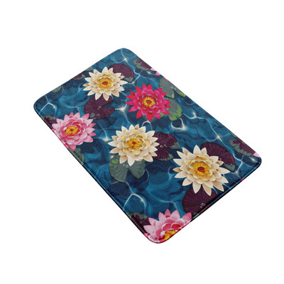 3D drukāšanas tualetes pārsegs vannas paklājiņa komplekts, flaneļa absorbējošs paklājs, pretslīdošs ieejas durvju paklājs Ziedu zivju māksla dušas dekorēšanas paklājs