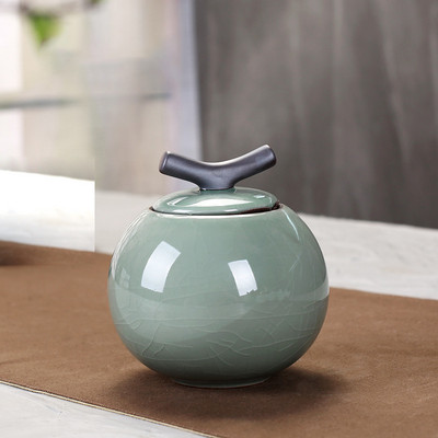 Pelēka/balta bēru urna jauns stils labi pārdodas cilvēku kremēšanai mājdzīvnieku pelni Keramikas suvenīrs dzīvnieku urna zārkam noslēgta uzglabāšanas tvertne