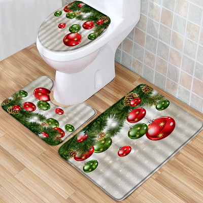 3kom/Set Zen vrt Kupaonska prostirka Zeleni kamen bambus Cvijet Biljka List Vodeni krajolik Spa Kada WC Tepih Neklizajuće prostirke