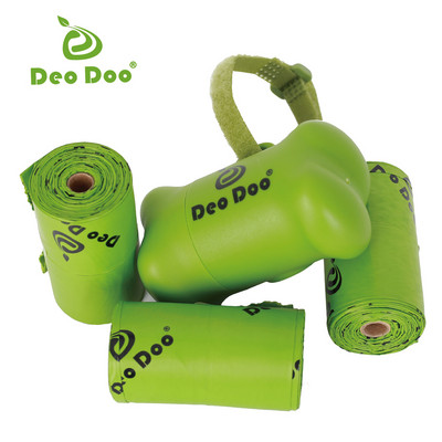 DeoDoo Handle Dog Poop Bags with Dispenser Sakura Scented Doggie Waste Poo Bags Poo-Friendly for Cat Little Liners