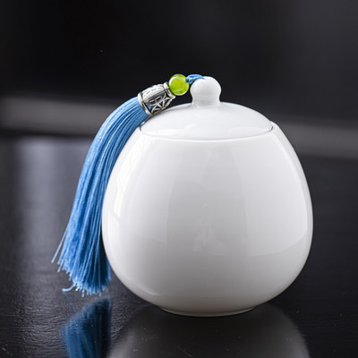 Porculanska urna za kućne ljubimce od bijelog žada Urna za mačku buldoga Urna za psa Urna od kosti izvrsna ručno oslikana urna Urna za kremiranje životinja