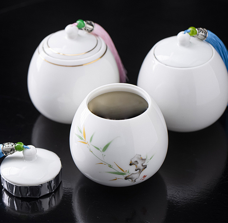 Porculanska urna za kućne ljubimce od bijelog žada Urna za mačku buldoga Urna za psa Urna od kosti izvrsna ručno oslikana urna Urna za kremiranje životinja