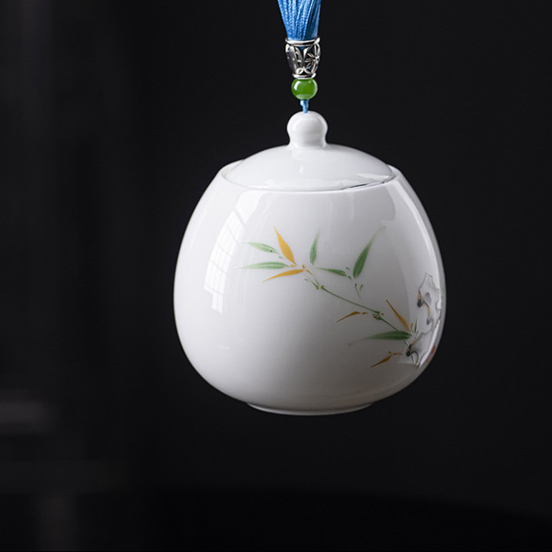 Porculanska urna za kućne ljubimce od bijelog žada Urna za mačku buldoga Urna za psa Urna od kosti izvrsna ručno oslikana urna Urna za kremiranje životinja