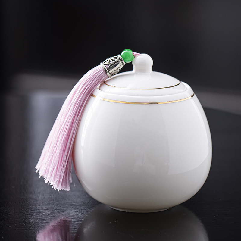 Porculanska urna za kućne ljubimce od bijelog žada Urna za mačku buldoga Urna za psa Urna od kosti izvrsna ručno oslikana urna Urna za kremiranje životinja