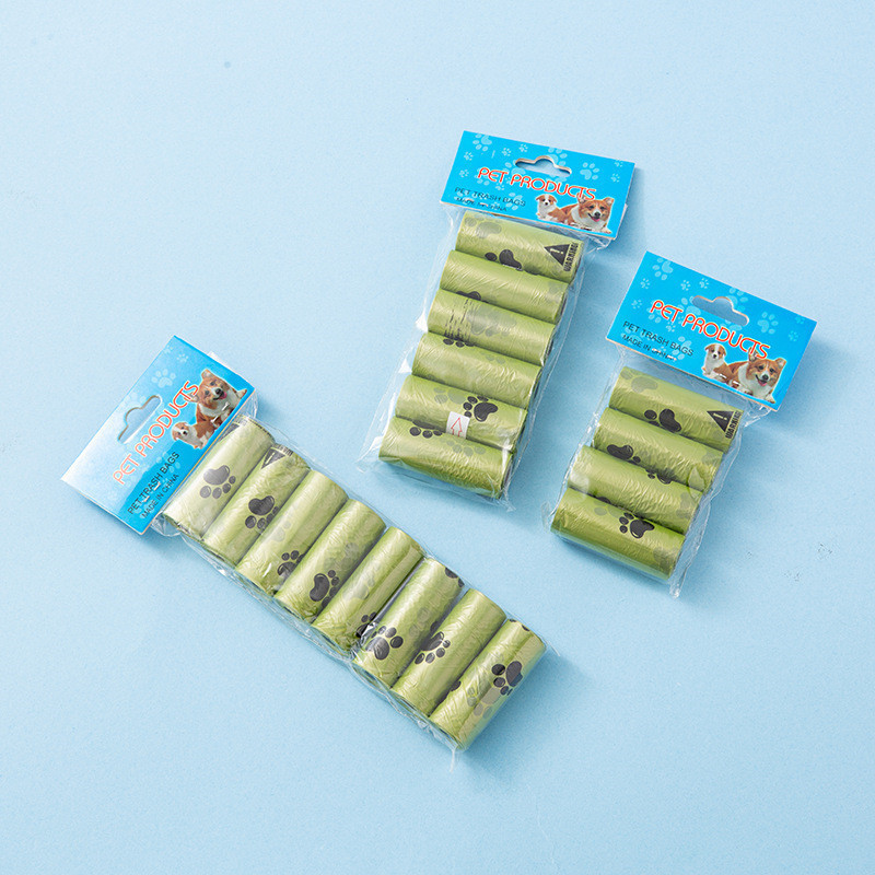 Jauni mājdzīvnieku suņu izkārnījumu maisiņi, dozators, savācējs, turētājs kucēnu kaķu kakas kakas maisiņš, mazi ruļļi āra tīrīšanai mājdzīvnieku piederumi