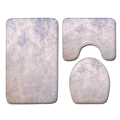 Zeegle 3 kom/set Kupaonski tepih sa slikovitim uzorkom Neklizajući set prostirki za kupaonicu Mekana flanelska kupaonska prostirka Navlaka za WC sjedalo Kupaonska prostirka