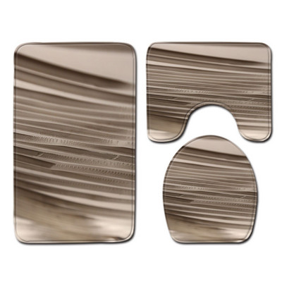 Zeegle 3 kom/set Kupaonski tepih sa slikovitim uzorkom Neklizajući set prostirki za kupaonicu Mekana flanelska kupaonska prostirka Navlaka za WC sjedalo Kupaonska prostirka