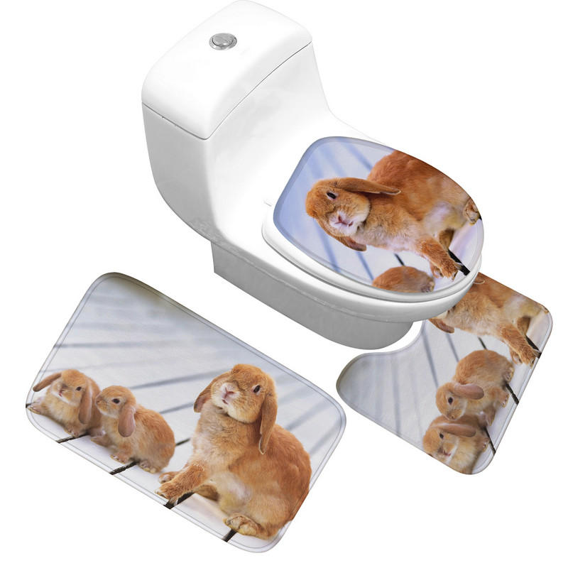 Zeegle 3gab vannasistabas paklāju komplekts pret slīdēšanu vannas kāju paklājiņš dušas paklājiņš absorbējošs tualetes pjedestāls paklājs flaneļa mīksts tualetes sēdekļa pārvalks