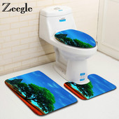 Zeegle 3Pcs set kupaonskih prostirki Protuklizna kupaonska podna prostirka od mikrovlakana Kupaonske prostirke Navlaka za WC sjedalo Podnožje Tepih Set mekanih prostirki