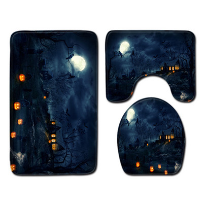 Zeegle 3PCS vannas paklājiņš mājas dekorēšanai Pretslīdes dušas paklājiņš Grīdas paklājs Ūdens absorbcijas kāju paklājiņš Pjedestāls mīksts paklājs tualetes sēdekļa pārvalks