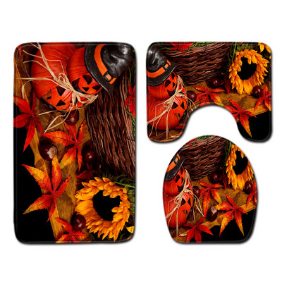 Zeegle 3PCS vannas paklājiņš mājas dekorēšanai Pretslīdes dušas paklājiņš Grīdas paklājs Ūdens absorbcijas kāju paklājiņš Pjedestāls mīksts paklājs tualetes sēdekļa pārvalks